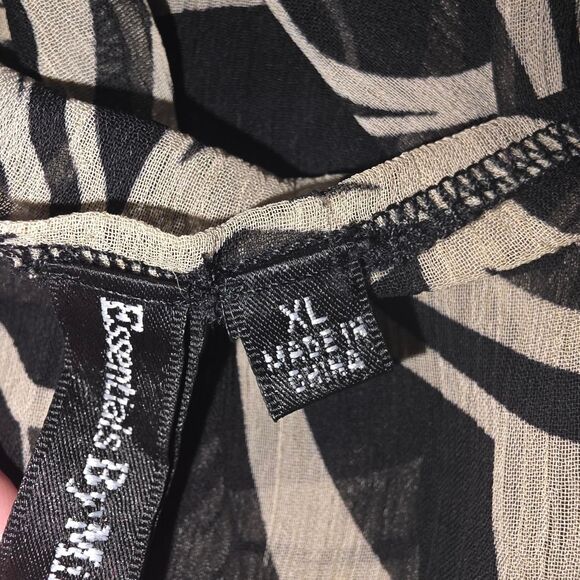 Essentials By Milano Black & White Swirl Tunic Top - Size XL - Picture 3 of 3